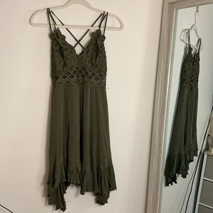 Bralette Dress with Ruffle Hem